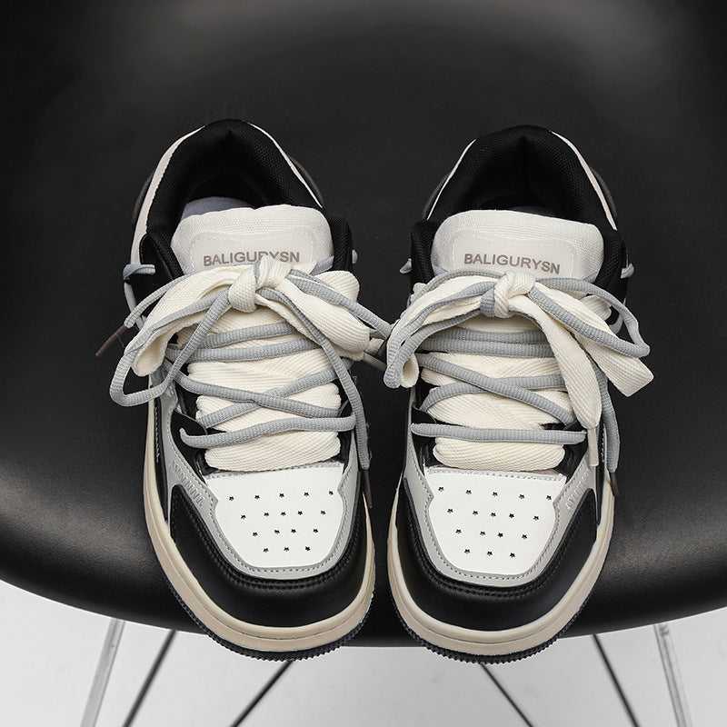 Zapatos de hombre Zapatillas de deporte transpirables Zapatillas bajas de cuerda gruesa para hombres Amantes Zapatos de skate casuales salvajes