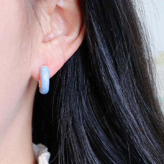 Clip d’oreille floral long fait à la main