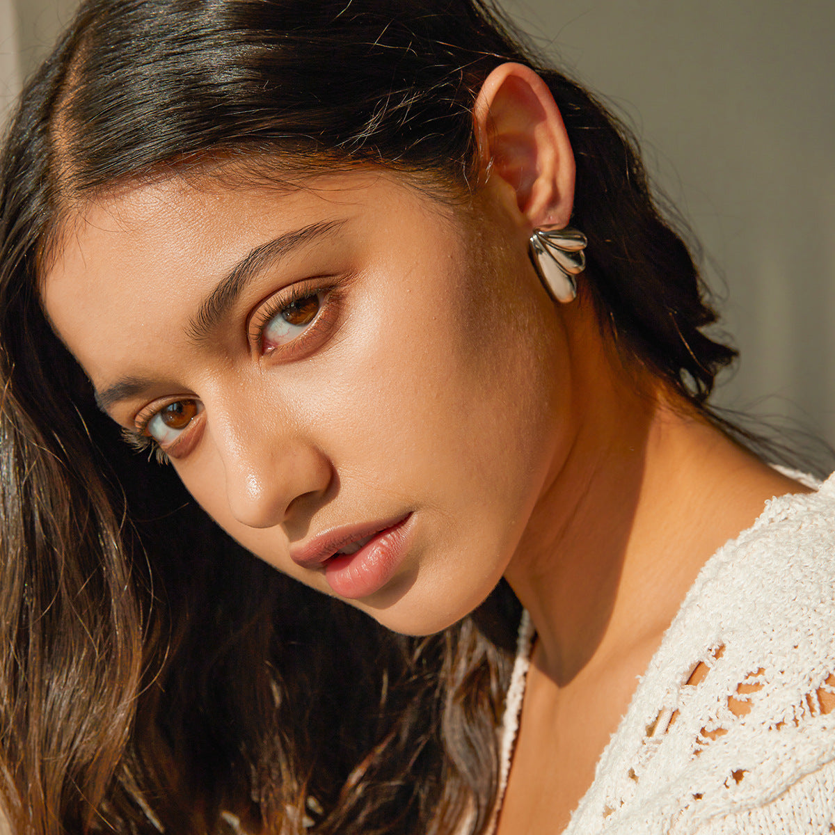 Boucles d'oreilles ailes en acier inoxydable or 18 carats Geometry