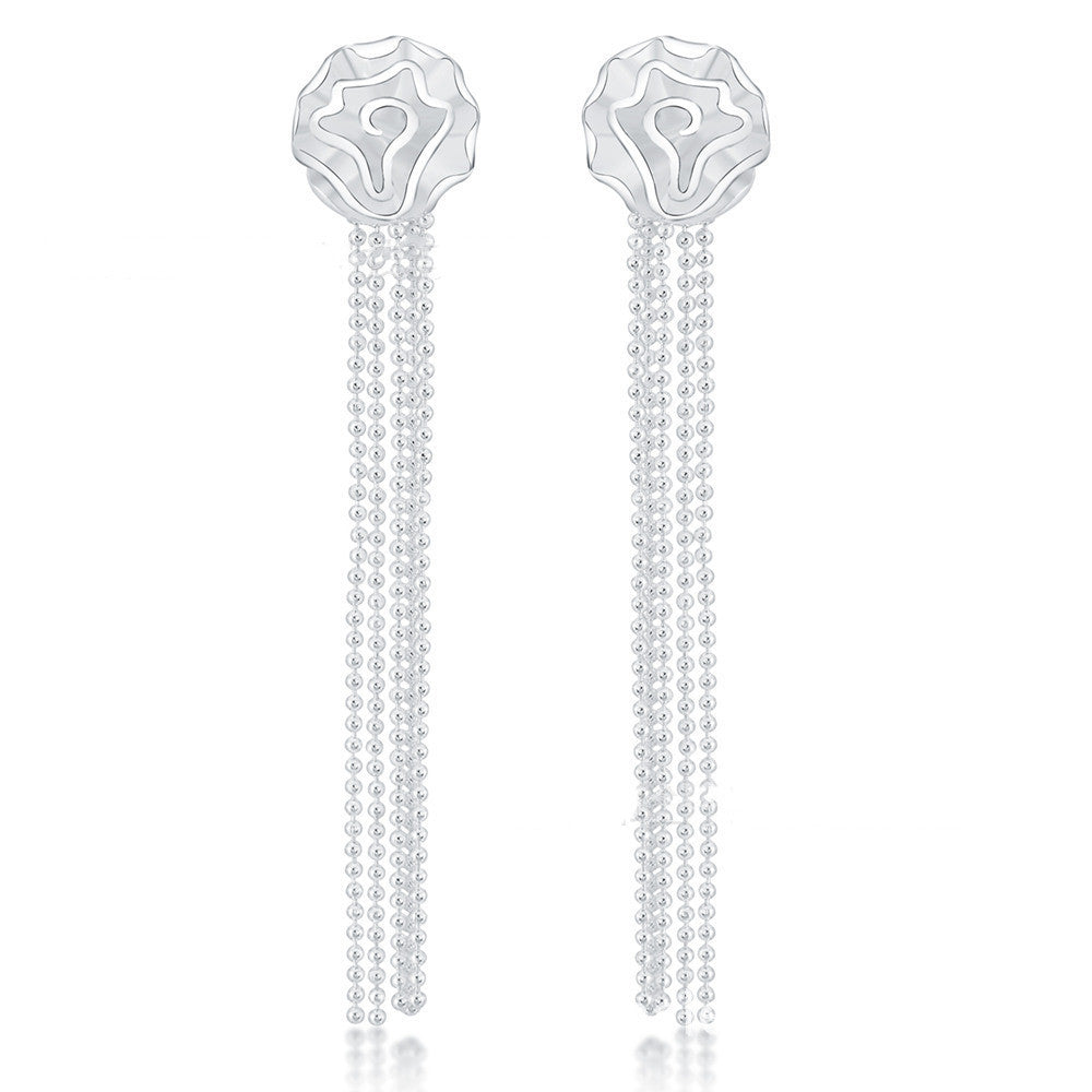 Boucles d'oreilles vintage en perles de roses pour femmes