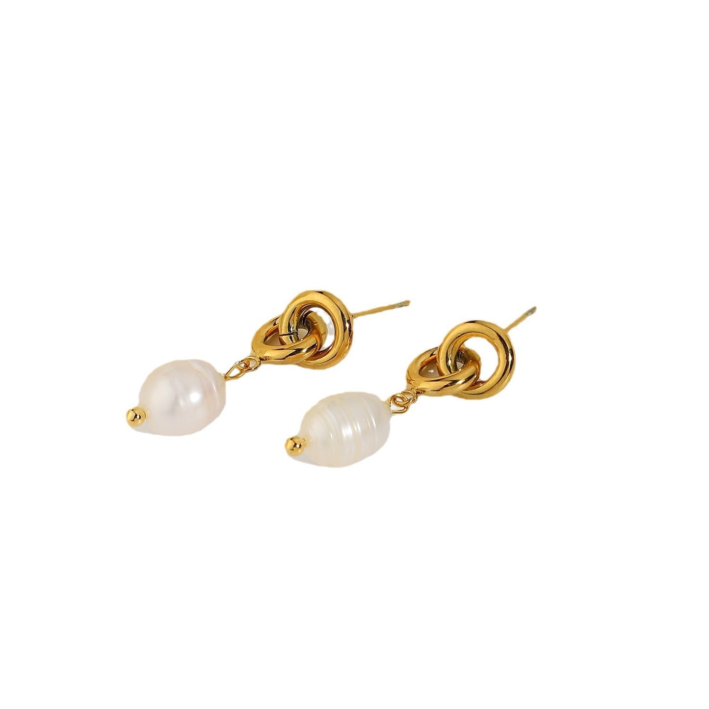 Boucles d'oreilles pendantes en acier inoxydable plaqué or pour femmes