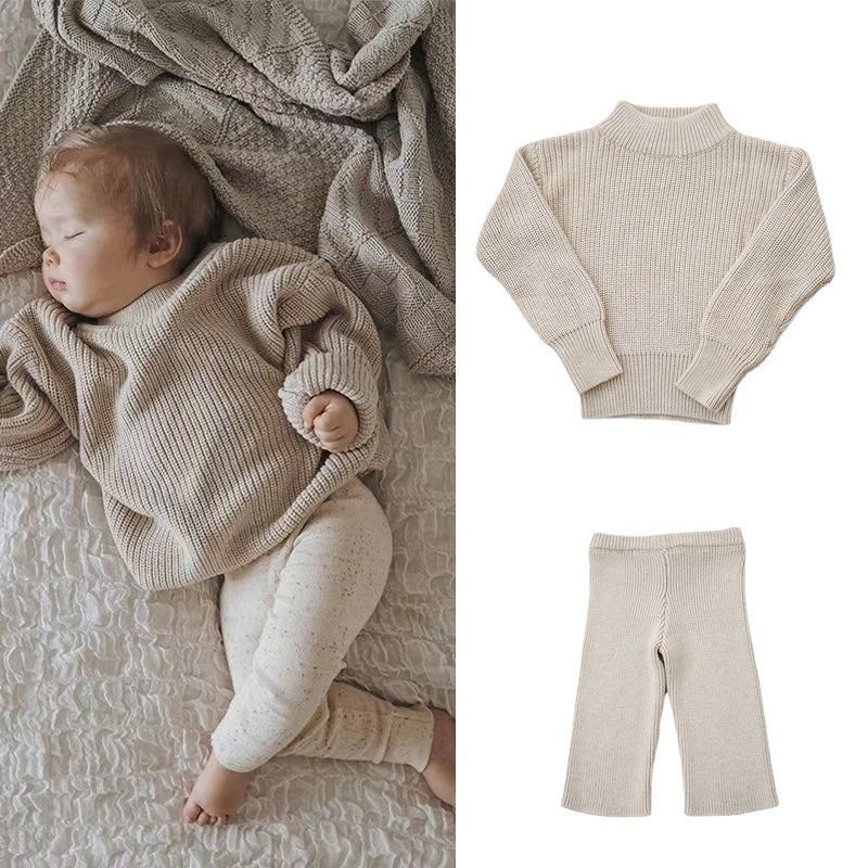 Suéter base coreano para niños de color sólido de manga larga