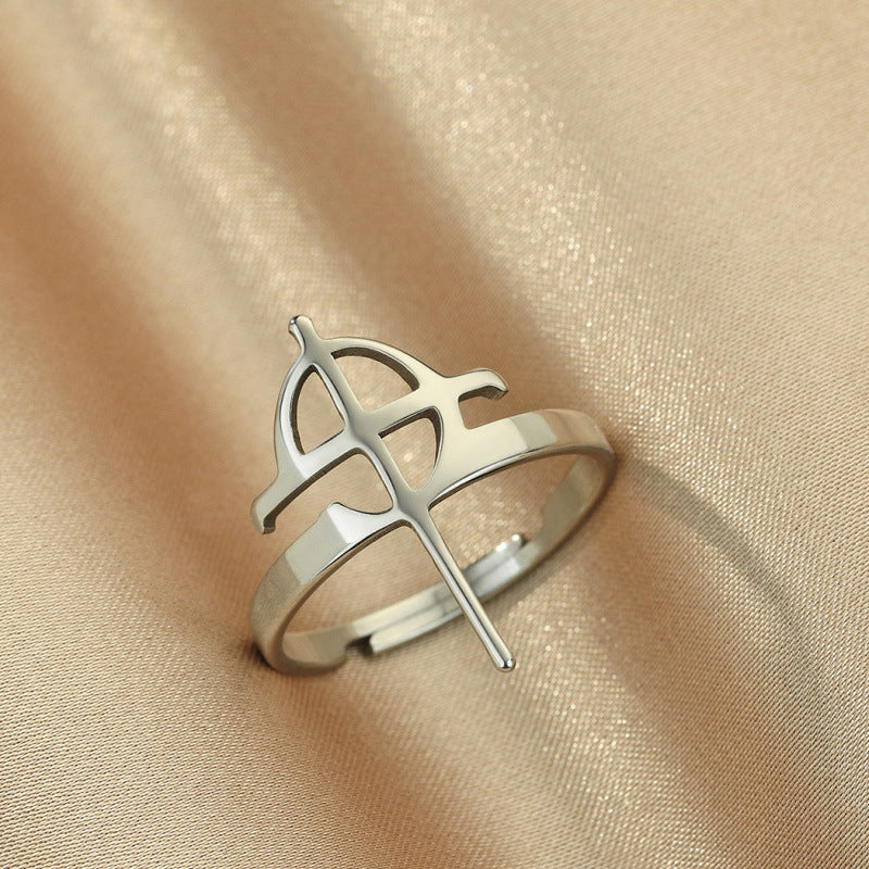 Bague en acier inoxydable Hip Hop, croix géométrique, mode Couple, bijoux