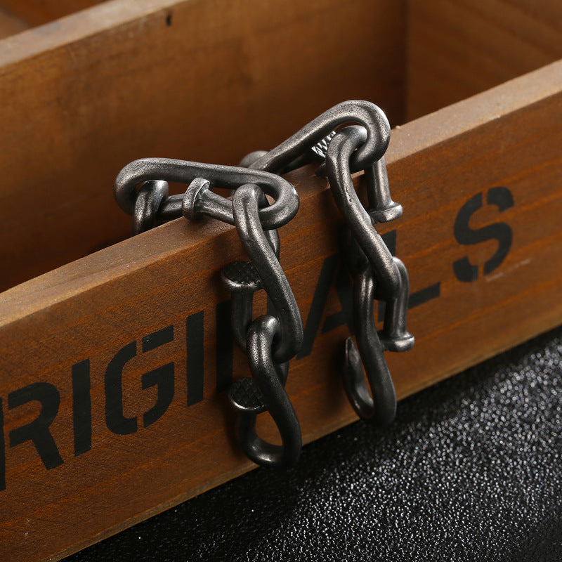 Retro Retro Style Personality Design Hook Buckle Titanium Steel Men's