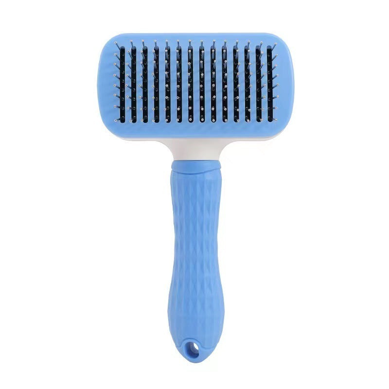 Peigne autonettoyant pour chat, en acier inoxydable, pour chien, brosse à cheveux, une clé pour enlever l'artefact flottant