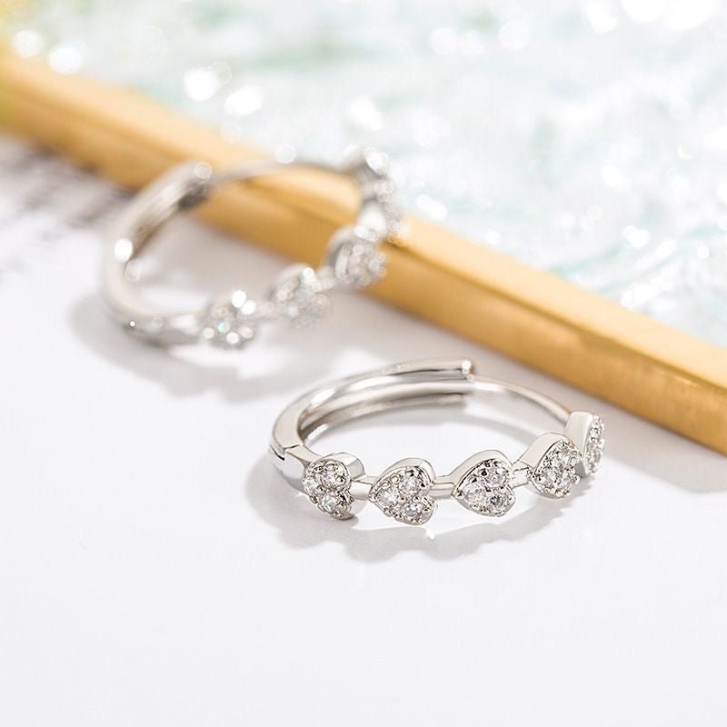 Boucles d'oreilles exquises en forme de cœur d'amour pour femmes