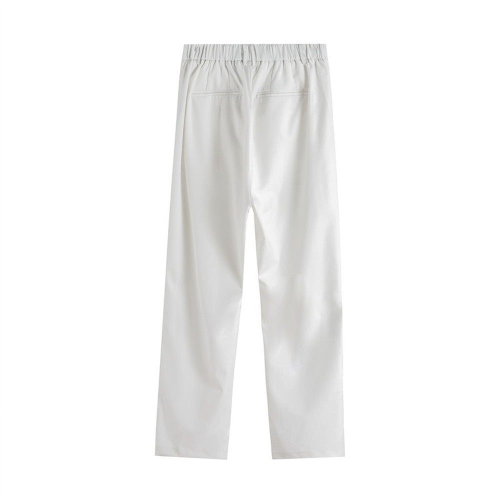 Men's Casual Simple Straight All-match Pleating Loose Long Pants