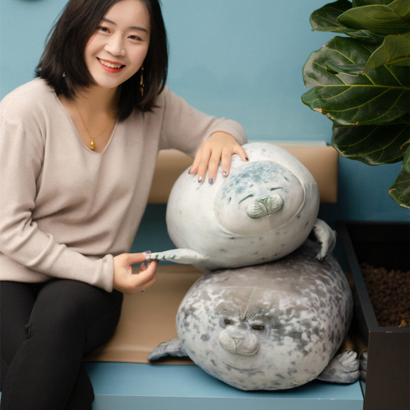 Juguete de peluche para acuario con almohada de foca grande