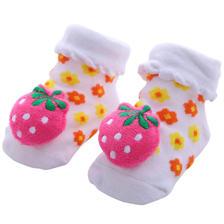 Chaussettes antidérapantes tridimensionnelles pour bébé, dessin animé, pour nouveau-né, poupée, vente en gros
