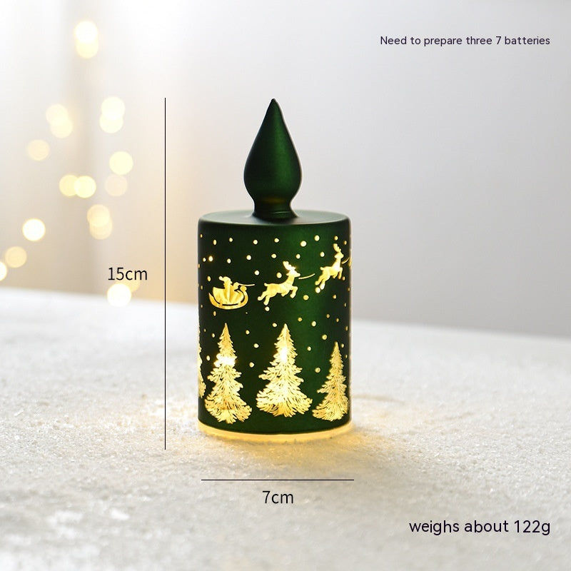 Décoration de bureau en verre lumineux de Noël