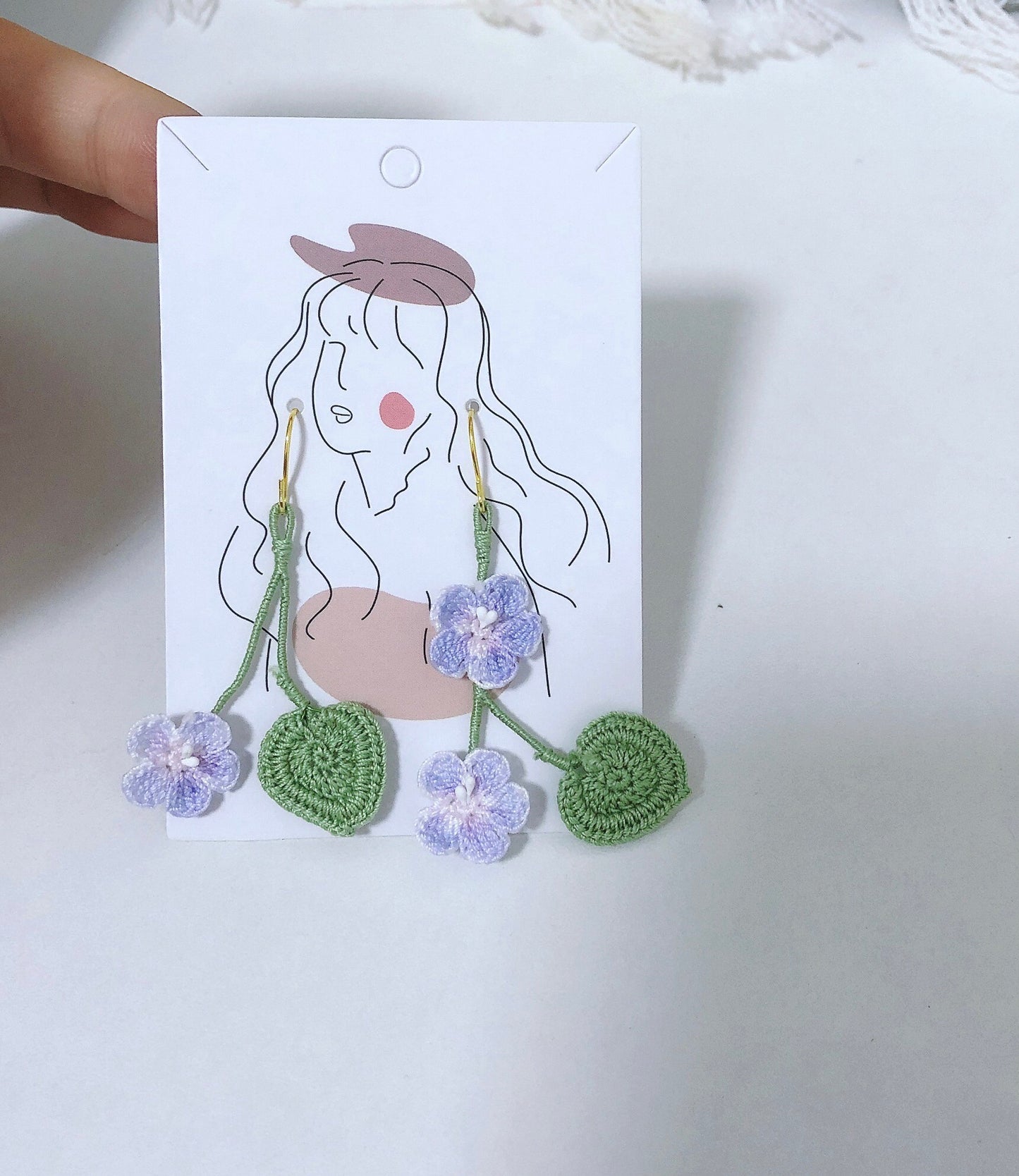 Alambre para aretes violeta con micro gancho