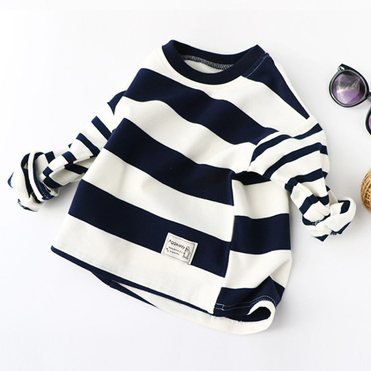 Pull rayé noir et blanc à manches longues pour enfants