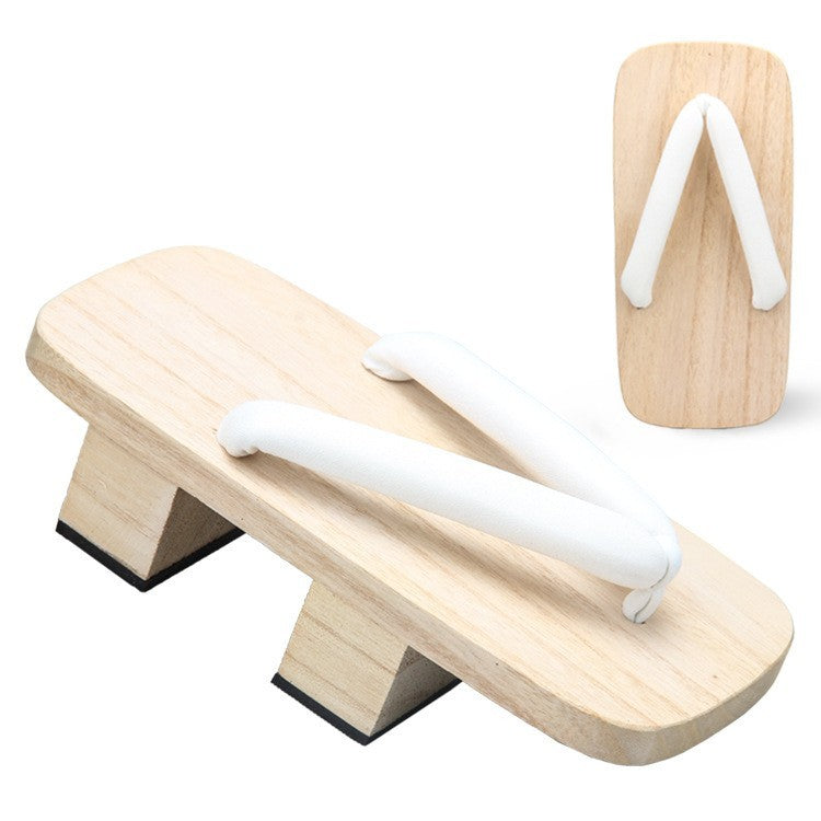 Zuecos de dos dientes Zapatillas japonesas de madera blanca para hombre