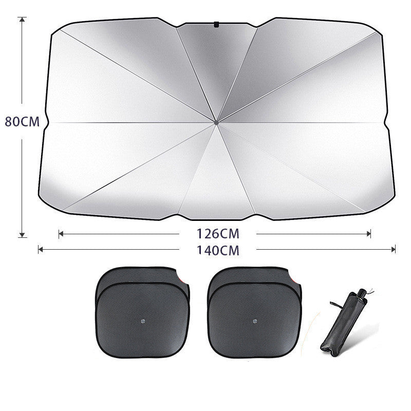 Pare-soleil pliable pour pare-brise de voiture, Protection UV, isolation thermique, Parasol, couverture de fenêtre avant automatique, Protection intérieure, Gadgets d'été