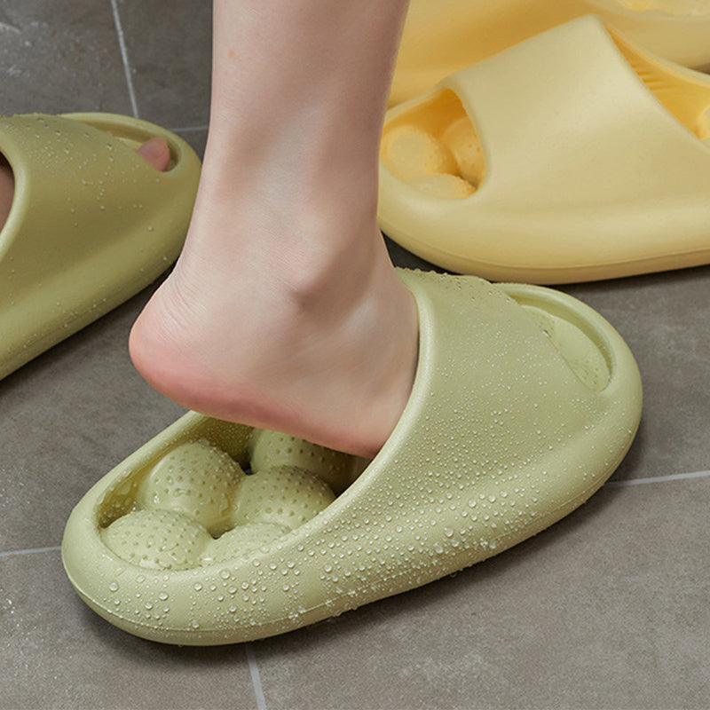 Zapatillas de baño con diseño de suela de masaje para mujer, zapatos de casa para interior, antideslizantes, para el hogar, verano