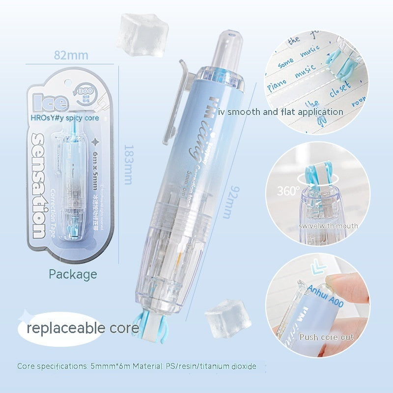 ICE Grâce à la bande de correction de presse, les étudiants peuvent changer la bande de correction de base