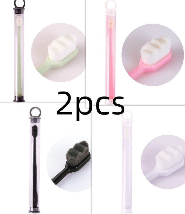 Brosse à dents Ultra-fine, poils Super doux, nettoyage en profondeur, Portable, outils de soins bucco-dentaires, nettoyage buccal, voyage