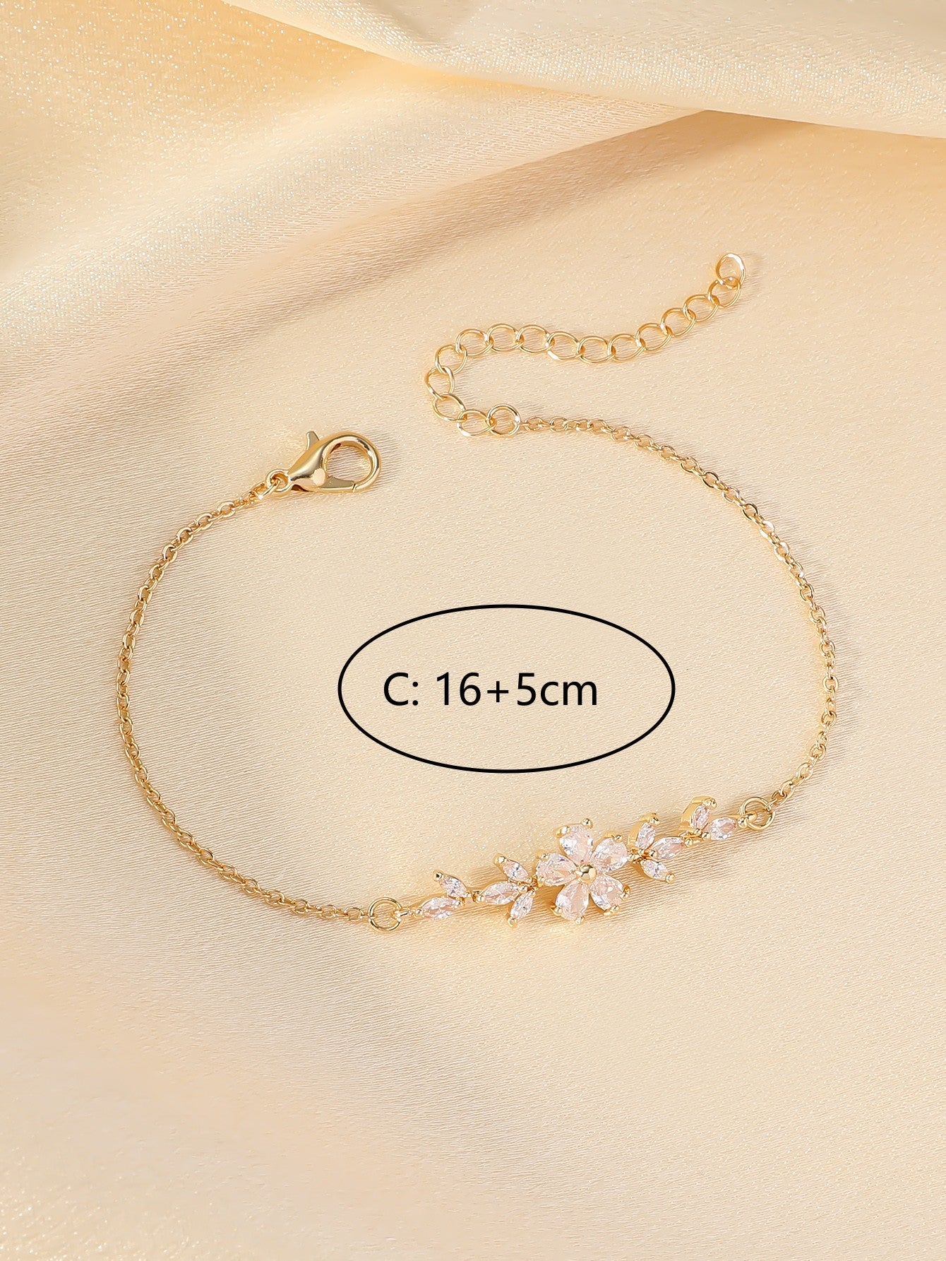 Diamond Flower Leaf Bracelet Niche Temperament Simple