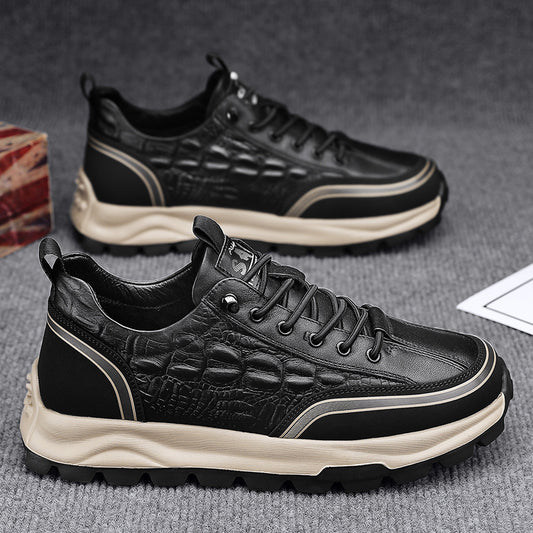 Zapatos de cuero planos informales de negocios para hombres