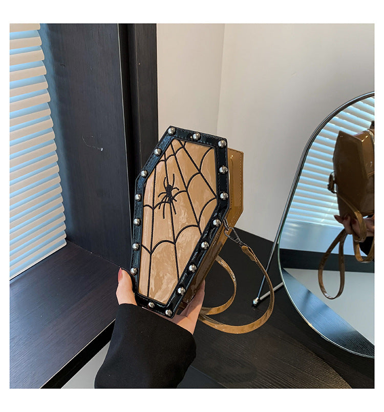 Bolso de hombro de ataúd fantasma de personalidad oscura europea y americana de Halloween de estilo gótico