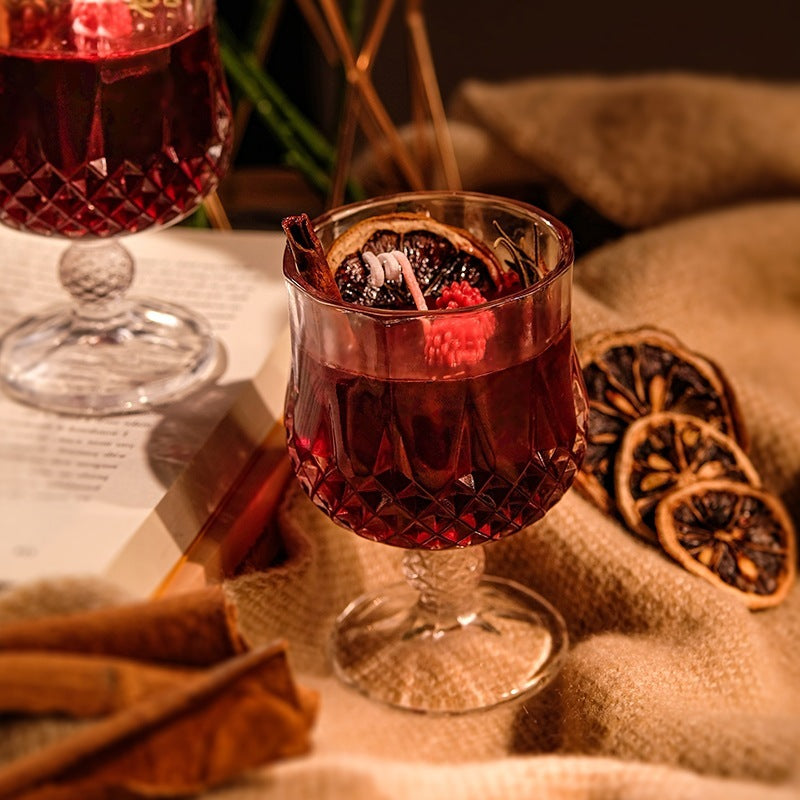 Gobelet à vin, bougie d'aromathérapie, cristal de gelée
