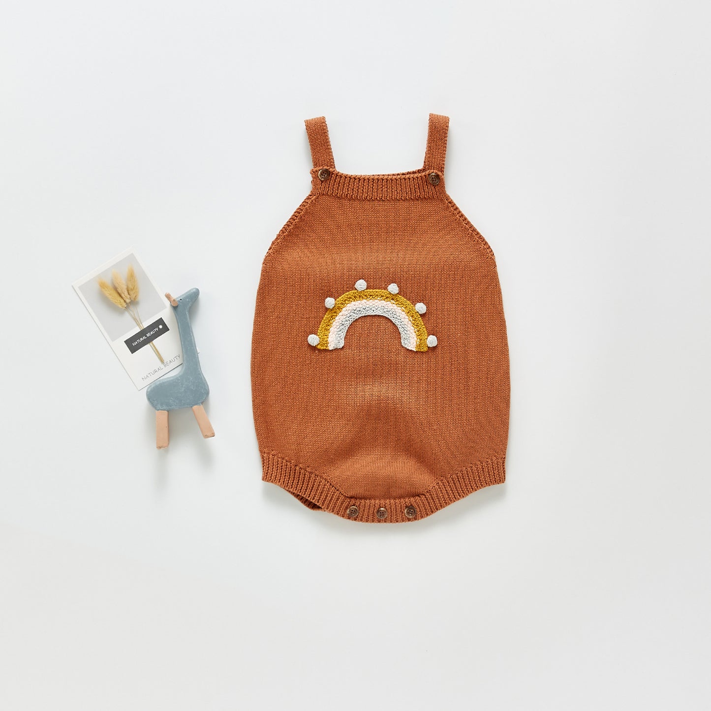 Nouveau Pull à bretelles tricoté pour bébé fille