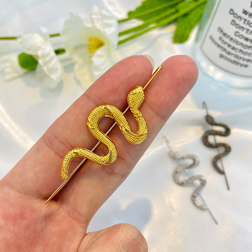 Personnalité de la mode pour femmes, imitation de serpent, suspension d'oreille