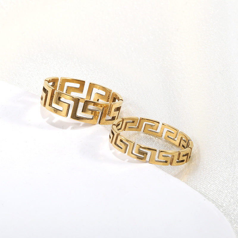 Anillo de moda personalizado Simple minoritario que no se decolora a la moda para hombres lujo ligero de alta calidad