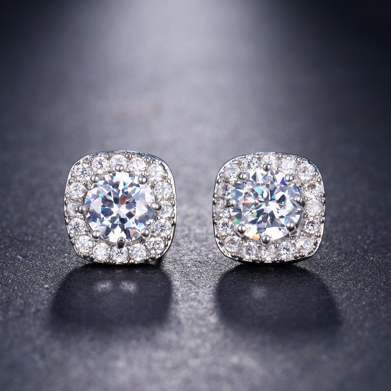 Boucles d'oreilles à tige en Zircon, simples et mignonnes à la mode pour femmes