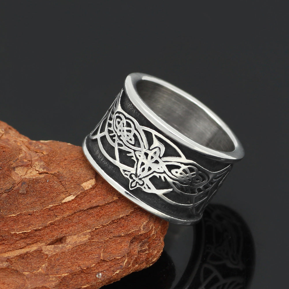 Titanium Steel Ring Rune Men's Thumb Ring Accessories