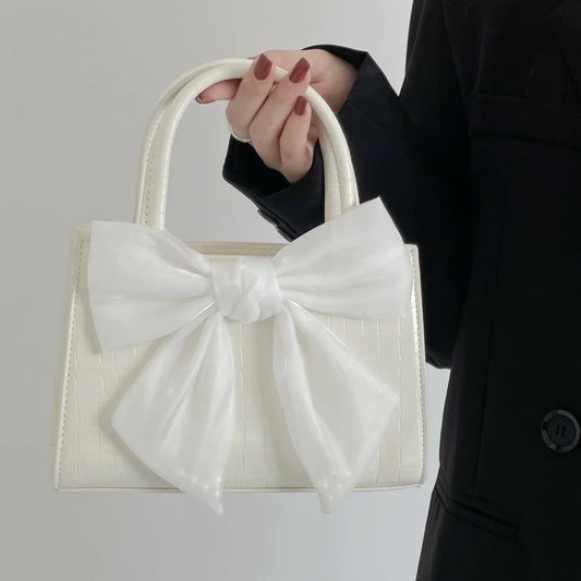 Sac messager à bandoulière avec nœud papillon pour femme