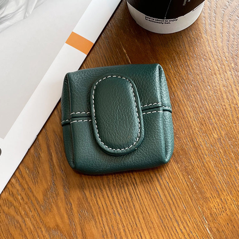 Porte-Monnaie Femme Boucle Première Couche en Cuir de Vachette Porte-Monnaie Porte-clés Sac de Transport