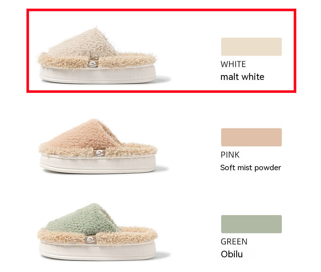 Pantoufles en coton en peluche pour femmes, fond doux, maintien au chaud