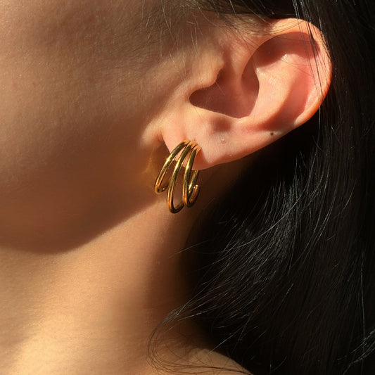 Boucles d'oreilles en forme d'anneau en acier inoxydable