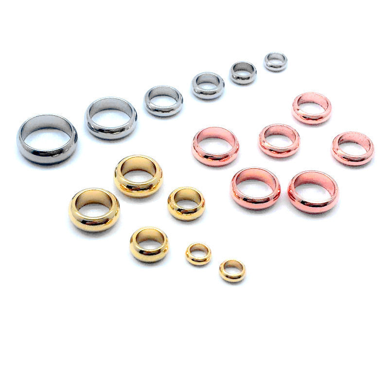 Stainless Steel Pearl Ring Spacer Beads Diy Ornament Accessories