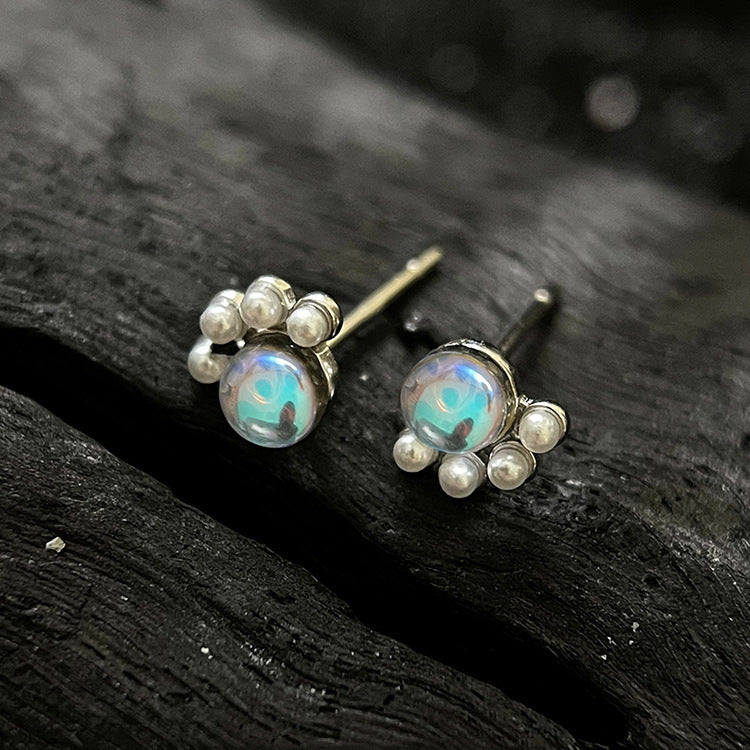 Colorful Cat's Paw Stud Earrings Female Cartoon