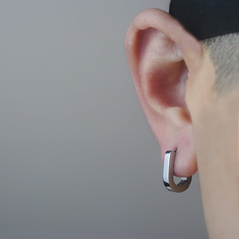 Hip Hop Street Ear Studs Hommes Hiphop Boucles d'oreilles géométriques