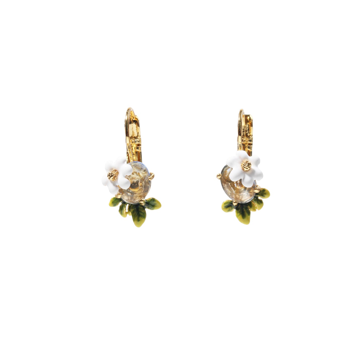 Women's Minimalist Enamel Flower Necklace Earrings