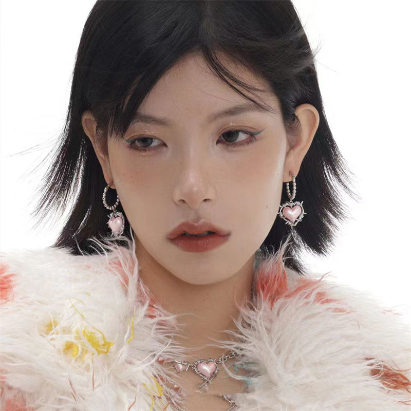 Boucles d'oreilles pendantes en forme de cœur ballon gonflé