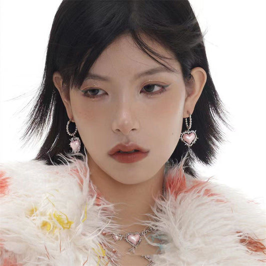 Boucles d'oreilles pendantes en forme de cœur ballon gonflé