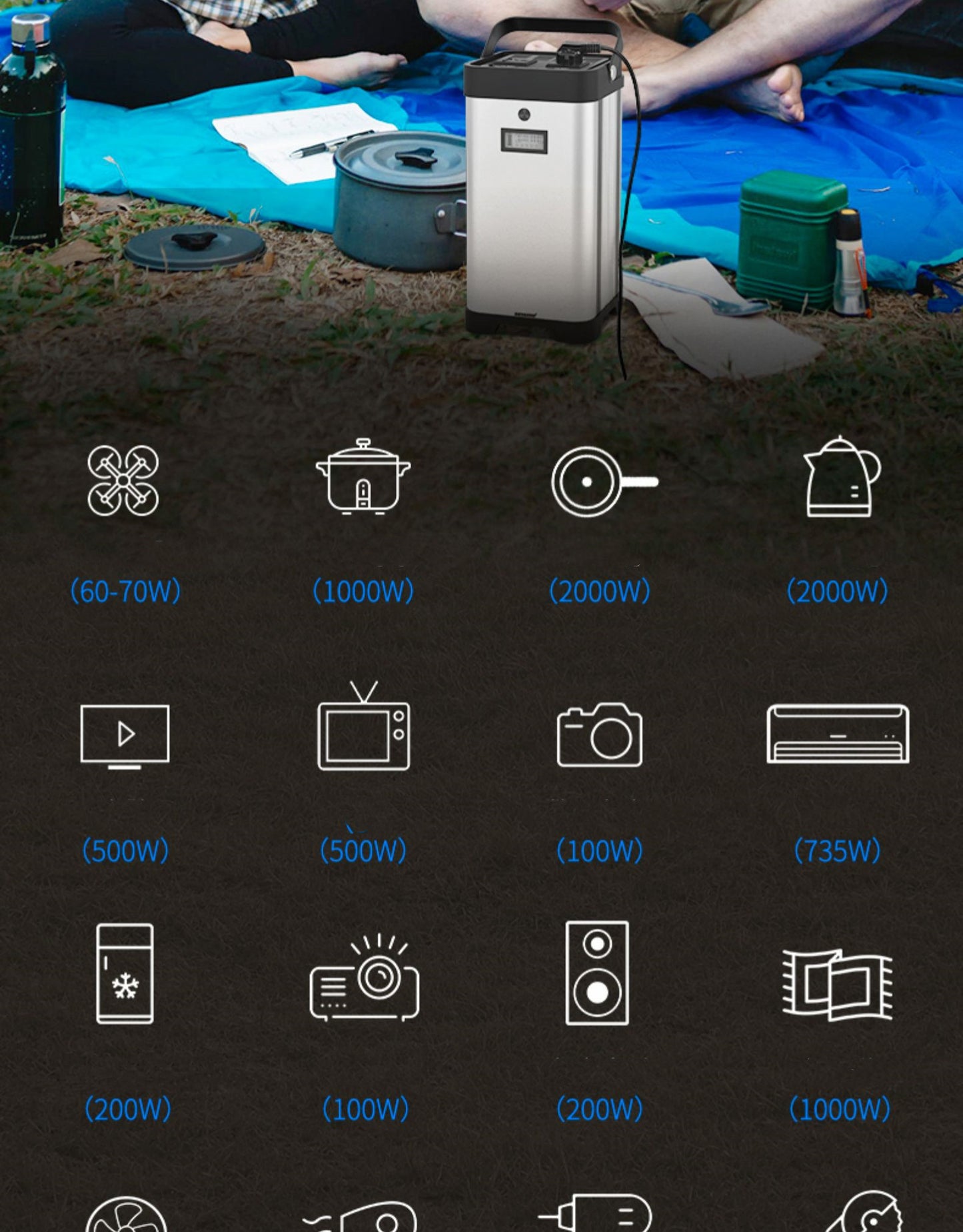 Convertidor de energía de batería portátil de modo dual 12V7000W