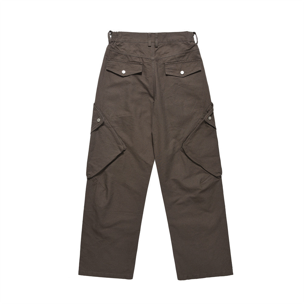 American-style Functional Pocket Design Tooling Straight-leg Trousers