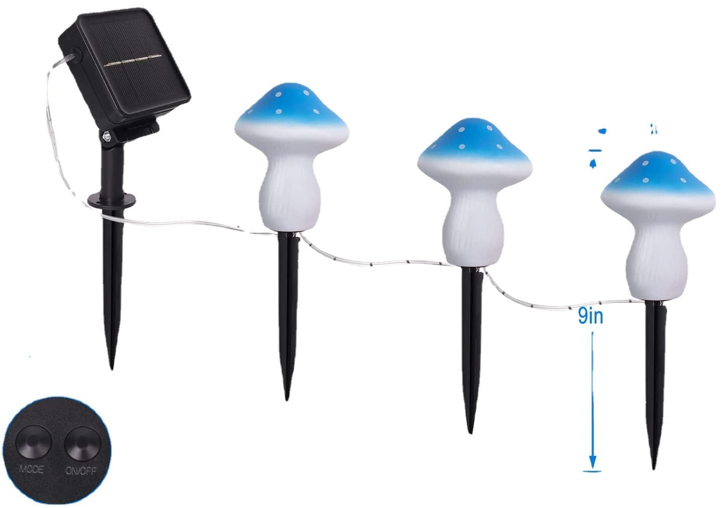 Guirlandes lumineuses à énergie solaire Lampe champignon en plastique Guirlandes lumineuses