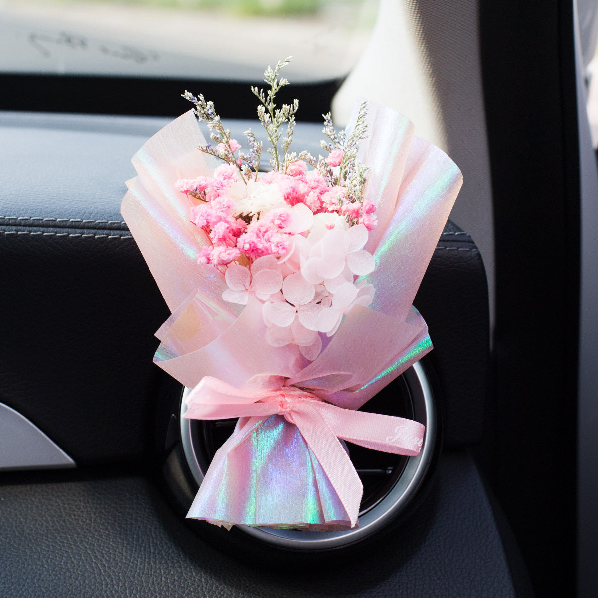 Parfum de ventilation d'aromathérapie pour voiture, Bouquet séché éternel créatif fait à la main, ornement de roses