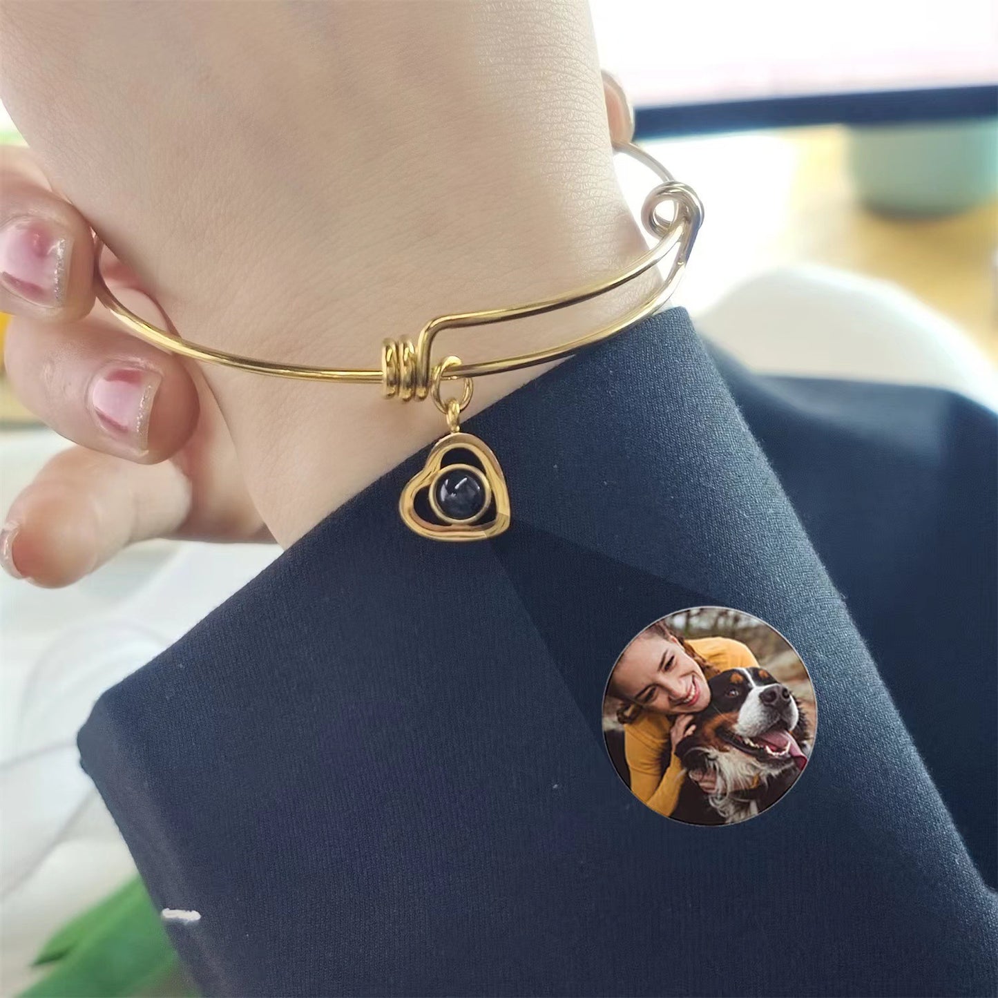 Bracelet d'amour simple en acier titane pour femmes