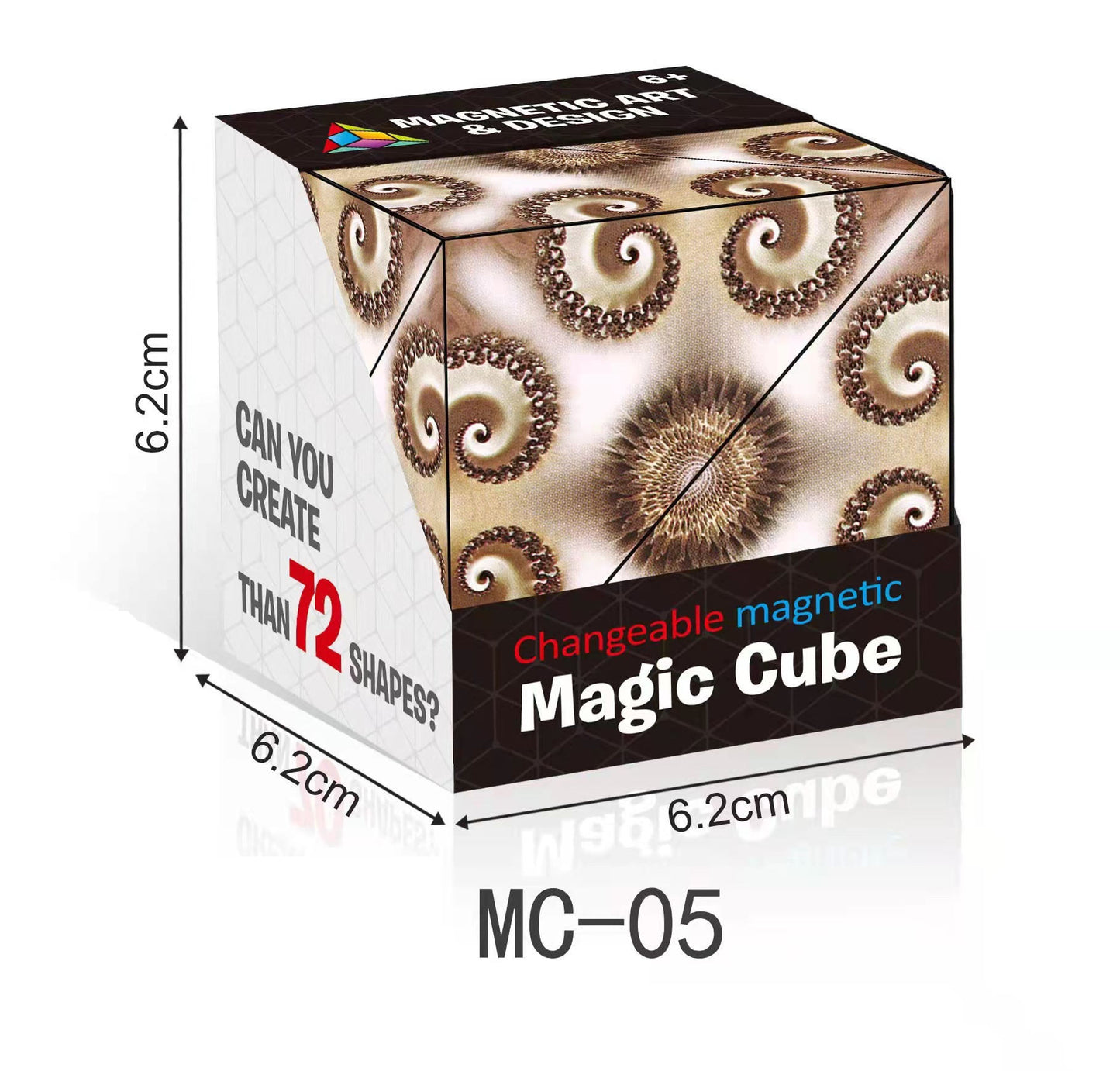 Cube magique à géométrie solide, jouet à déformation magnétique modifiable