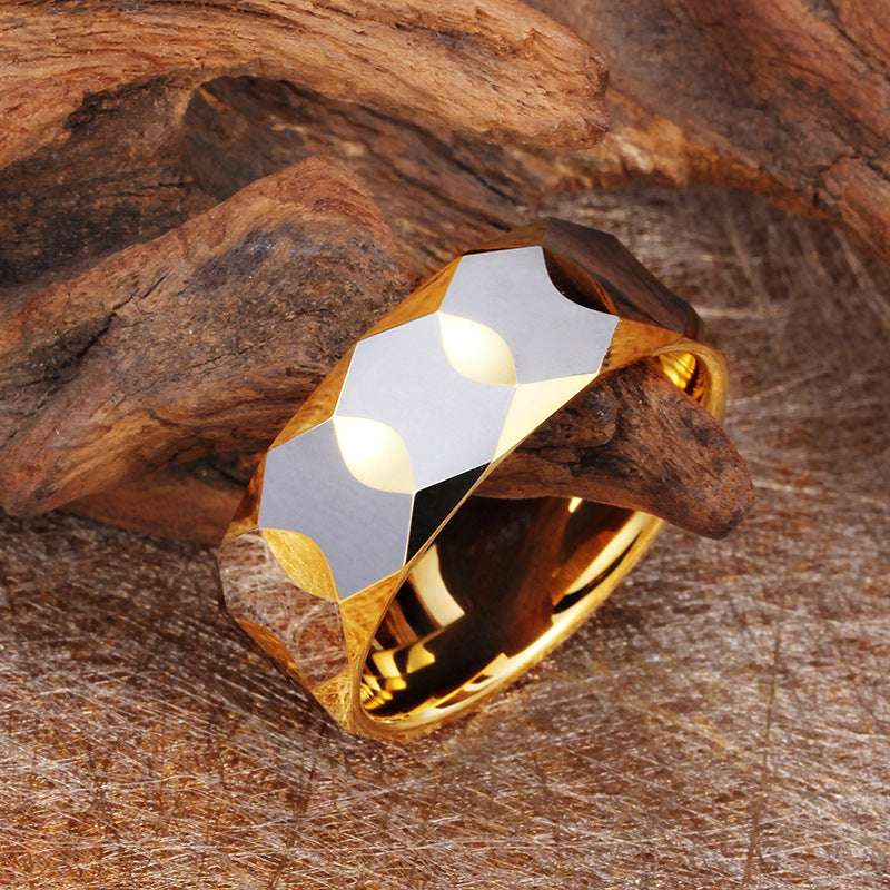 Bague tendance unisexe en acier tungstène