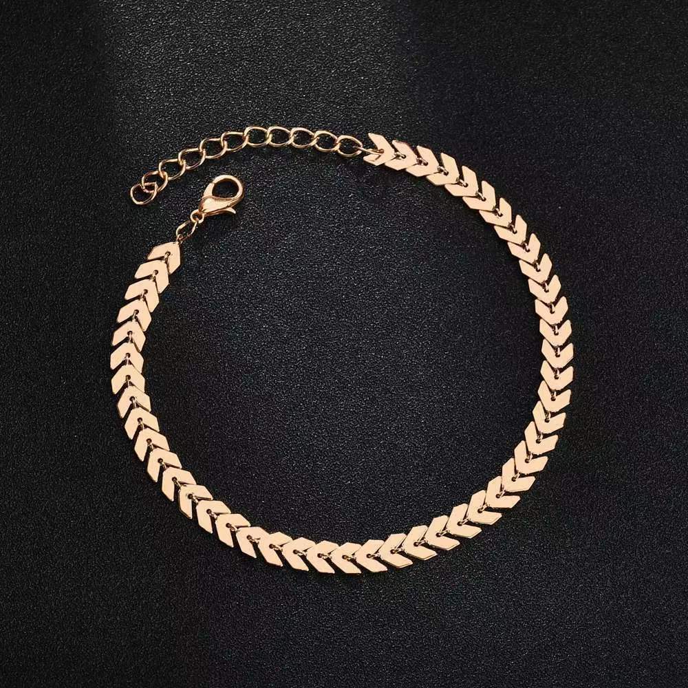 Tobillera de mujer con adornos de pie de playa de verano, adorno de anillo de tobillo, flecha bohemia