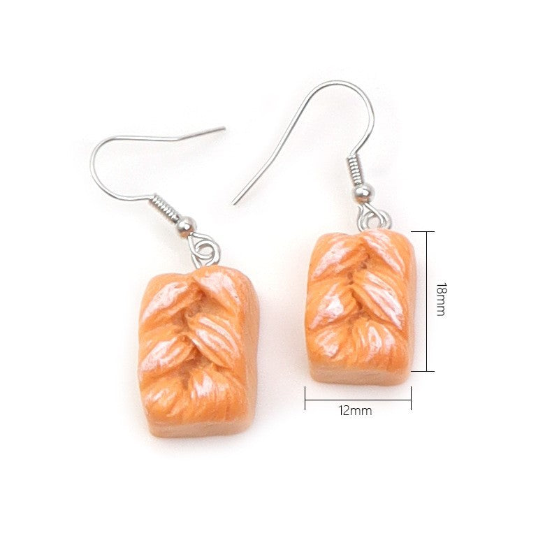 Personalized All-match Cake Egg Tart Small Van Earrings Simulation Ornament