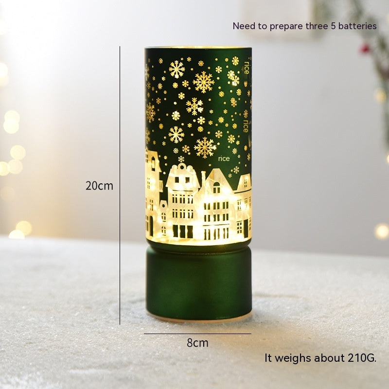 Décoration de bureau en verre lumineux de Noël